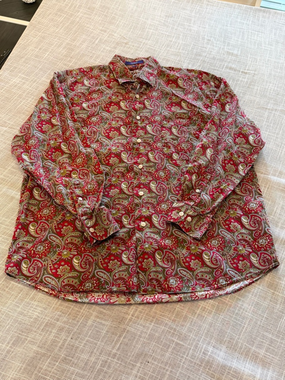 Alan Flusser Men’s Paisley Button-Down Shirt | Size L